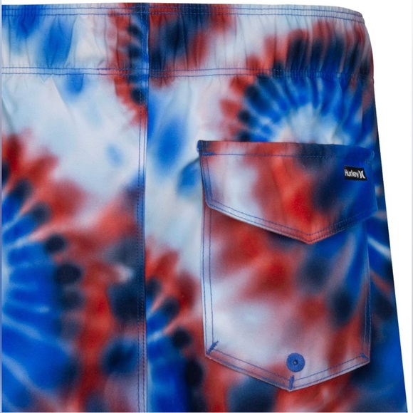 Youth Hurley Tie Dye Adjustable Drawstring Swim Trunks Shorts, Size 16-18 NEW - Picture 4 of 6